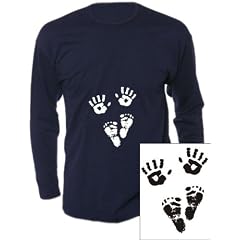 Langarm T-Shirt mit Druck H�NDE + F�SSE / wahlweise in Gr. S,M,L,XL,XXL und in 5 Farben