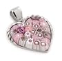 Sterling Silver Heart Pendant With Pink Murano Millefiori