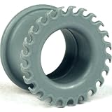 Single Silicone Double Flared Saw Blade Eyelet: 00g 3/8 Grey