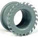 Single Silicone Double Flared Saw Blade Eyelet: 00g 3/8 Grey