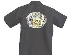 Lucky 13 King of Fools Joker Skull Mens Button Front Shirt, Joker King of Fools Mens Lucky 13 Gambler Vegas Shirt