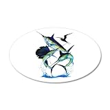 salt water fishing reels:22x14 Oval Wall Vinyl Sticker Sailfish Swordfish & Marlin Fishing