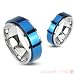 316L Stainless 2 Tone Double Layered Ring with Blue IP Spinning Center