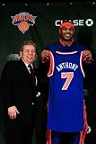 New York Knicks Introduce Carmelo Anthony, New York, NY - February 23: Carmelo Anthony and Jim Dola Photographic Poster Print by Chris Trotman, 28x42