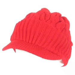New Chunky Cable Knit Skull NewsBoy Cabby Hat Cap Medium Large Red