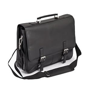 Kenneth Cole Reaction Business and Luggage Leather Flapover Portfolio (Black)