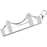 14K White Gold Diamond Golden Gate Bridge Charm