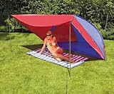 " Luxus " Strandmuschel mit Sonnendach, verschliessbar, UV-Schutz UFP 50+ - 