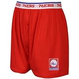 NBA Philadelphia 76ers Red Team Logo Boxer Shorts (Medium)