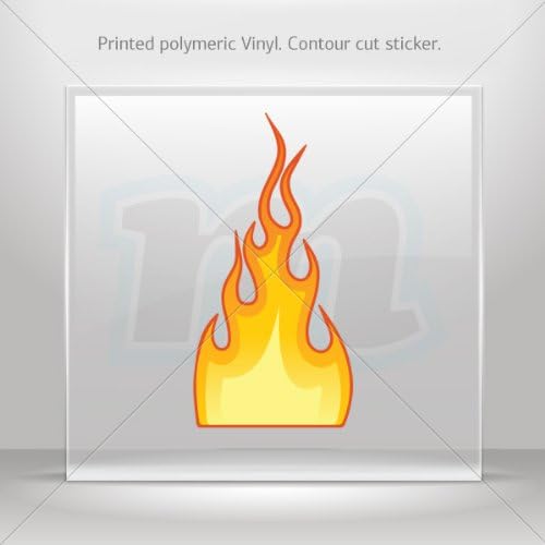 Decal Stickers Color Flame car helmet window Boat jet-ski Garage door 6 X 3 Inches Vinyl color print 0600 RS7X6