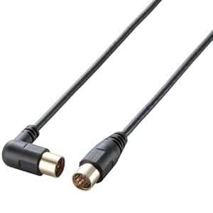 【クリックで詳細表示】ELECOM アンテナケーブル 極細 L-S型 7m ブラック DH-ATLS70BK