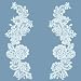 Floral Spray Lace Applique - White - Pair