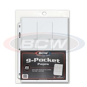 Trading Card 9 Pocket Display & Storage Page x 20 pack