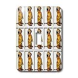 Sandy Mertens Dog Designs - Dachshund Wearing Hat and Sitting Pretty Pattern - Light Switch Covers - single toggle switch