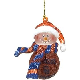 Syracuse Orangemen NCAA Striped Acrylic Basketball Snowman Ornament