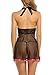 Avidlove Sexy Lingerie for Women Babydoll Set Halter Chemises Black XL