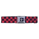 Mustang Seatbelt - Checkered Red Web Belt