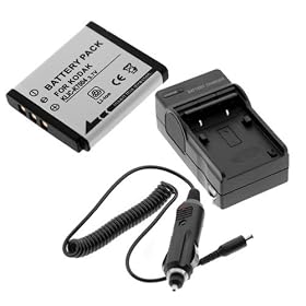 GTMax KLIC-7004 Lithium-Ion Battery, Battery Charger with Car Adapter