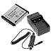 GTMax KLIC-7004 Lithium-Ion Battery, Battery Charger with Car Adapter