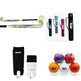 STX Cyclone Field Hockey Package (Length=35-Inch,Ball Color=White,Bag Color=Navy,Shin Guards=Youth)