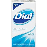 Dial Antibacterial Deodorant Soap Unisex, White, 8 Count