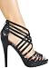 Sexy Chic Faux Snake Skin Texture Strappy Heel with Cool Zipper Entry from Hot Fash Shoes - AUDIO Black