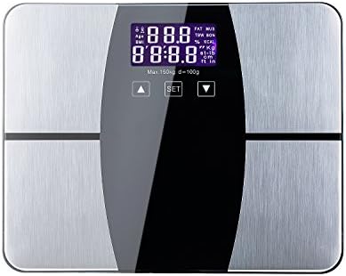 Smart Weigh Body Fat Digital Precision Scale with Tempered Glass Platform Measures 180kg/400lb Weight Capacity,10 Users Auto Recognition,Measures Weight,Body Fat,Water,Muscle,Calorie and BMI,Black