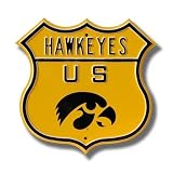 IOWA HAWKEYES HAWKEYES U.S Tigerhawk logo AUTHENTIC METAL ROUTE SIGN (17 X 17)