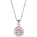 Heirloom Finds Sparkling Pink Crystal Silver Tone Bezel Pendant Necklace
