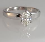 Oval Diamond Engagement Solitaire(1.02ct H/VS1) Ring EGL certification 14k white gold