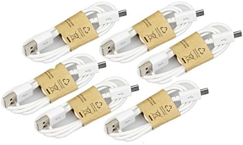 6 Pack Micro USB Charging Cables For The Galaxy s4, Nexus 5, Nexus 6, Moto X, Moto Droid Turbo, HTC One, LG G3, HTC One (M8), (S3) Sony Xperia, OnePlus One, Galaxy S5, S4, Note, Note 3, Note Edge, Most Android Devices(Compatible with +95% of Android Smartphones) (6 Pack White)