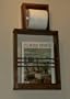 (MR-11) Solid Wood On the Wall Bathroom Magazine Rack Plus Toilet Paper Holder, Enamel Finish, or Stain Finish 2.5" Deep. wall or surface mounts with only two screws, accommodates both single and double size rolls