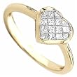 14Kt Yellow Gold Heart Shaped Diamond Ring