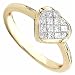 0.25 Ct.T.W. Princess Cut Diamonds, 14Kt. Yellow Gold. Diamond Heart Ring