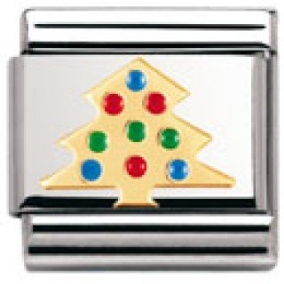 Nomination Composable Classic CHRISTMAS Edelstahl, Email und 18K-Gold (Weihnachtsbaum) 030 Preisvergleich