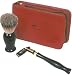 Shaving Brush & Razor in Leather Case