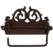 Aged cast iron scrolls decor wall mounted toilet paper dispenser, French rustic