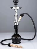 Produkt-Bild: Wasserpfeife Aladin - ca. 49 cm - Shisha mit 1 Schlauch - schwarz oder schwarz/rot