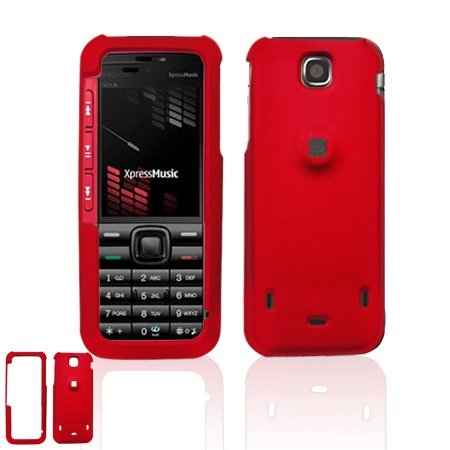 Nokia 5310 Cell Phone Red Rubber Feel Protective Case Faceplate Cover