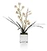 (03885376) Artificial Cream & Pink Orchids in Cubical Vase in Household & Kitchen