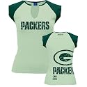 NFL Packers Women's Distressed Logo Slit Top