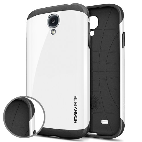 SPIGEN Samsung Galaxy S4 Case Protective [Slim Armor] [Infinity White] Slim Fit Dual Layer Advanced Shock Absorption Protective Case for Galaxy S IV Galaxy SIV i9500 - Infinity White