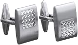 Kenneth Cole REACTION Mens Brushed Nickel Rectangle Cufflinks