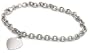 14k White Gold Heart Charm on Cable Bracelet, 7"