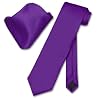 Vesuvio Napoli Solid PURPLE INDIGO NeckTie & Handkerchief Men's Neck Tie Set