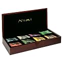 Numi Tea Assorted Teas and Tessans in Velvet Tea Chest with Wooden Top, Tea Bags, 56 Count Box