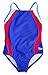 Speedo Girl's Lightening Splice Keyhole Thin Straps One Piece Swimsuit Deep Blue Size 5
