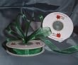 Sheer Organza Ribbon Mono Edge - 3/8" - 25 Yards (75 FT) - Green