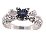 .58ct. 14K. White Gold Round Blue Sapphire Solitaire Ring