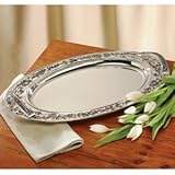 SILVERPLATED BAROQUE OVAL TRAY WITH HANDLES